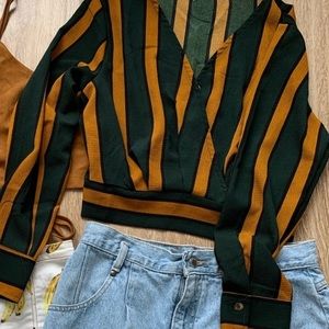 Bohemian Tops - green and mustard